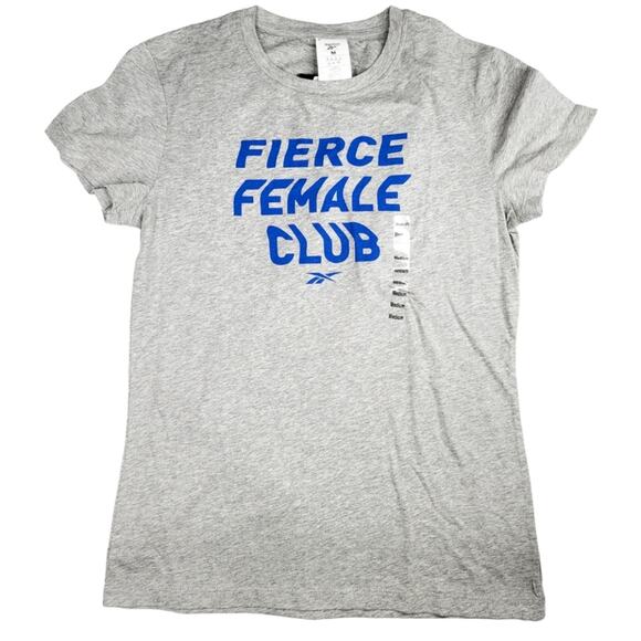 Reebok New Fierce Female Club graphic tee heather gray size M - Picture 2 of 8